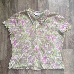 See through button down shirt